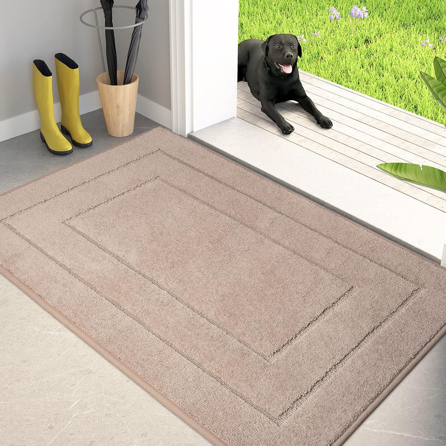 Tapete puerta antiderrap 32x47pulg absorbente para perro