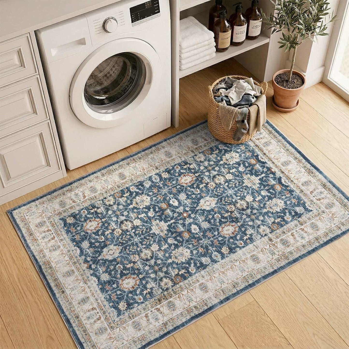 Alfombra vintage lavable 3x5" antiderrap entrada