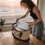 Bolsa playa personalizada con inicial cremallera 20L ligera