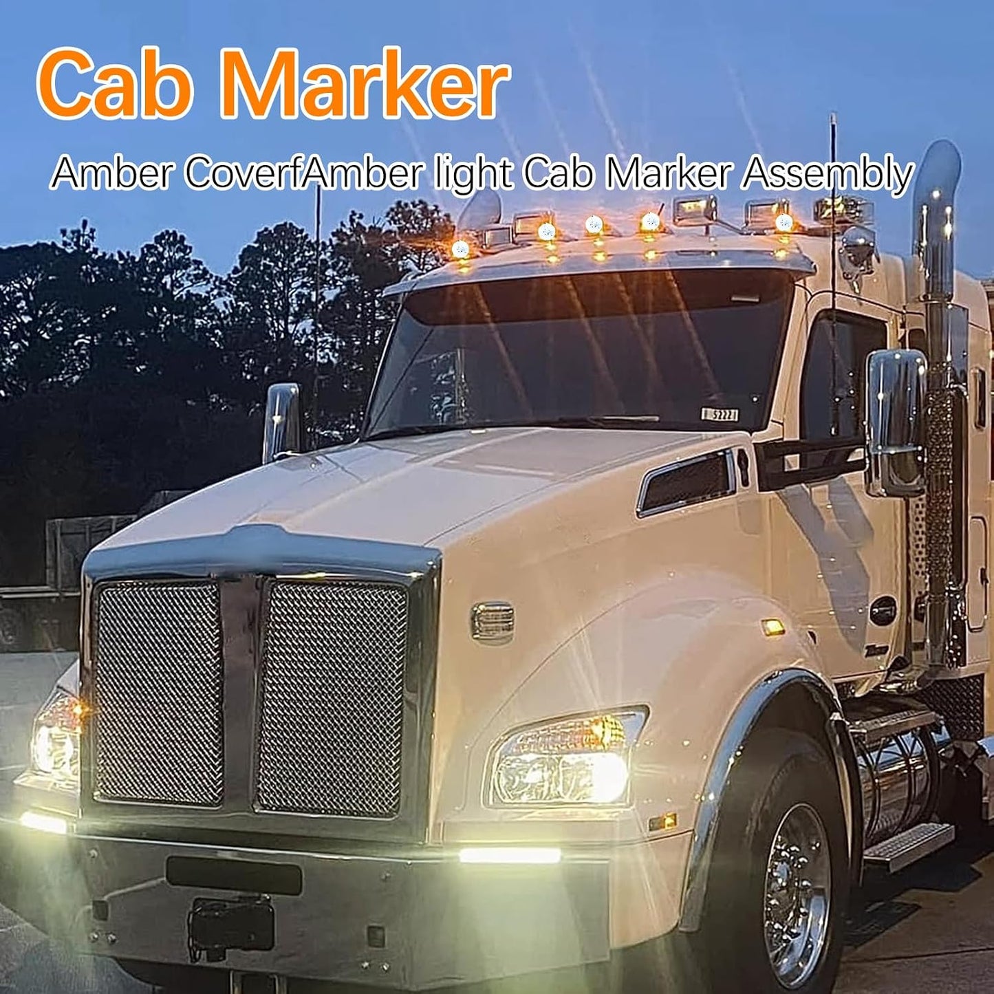 5 Luces LED Techo Cabina Ámbar Kenworth Peterbilt