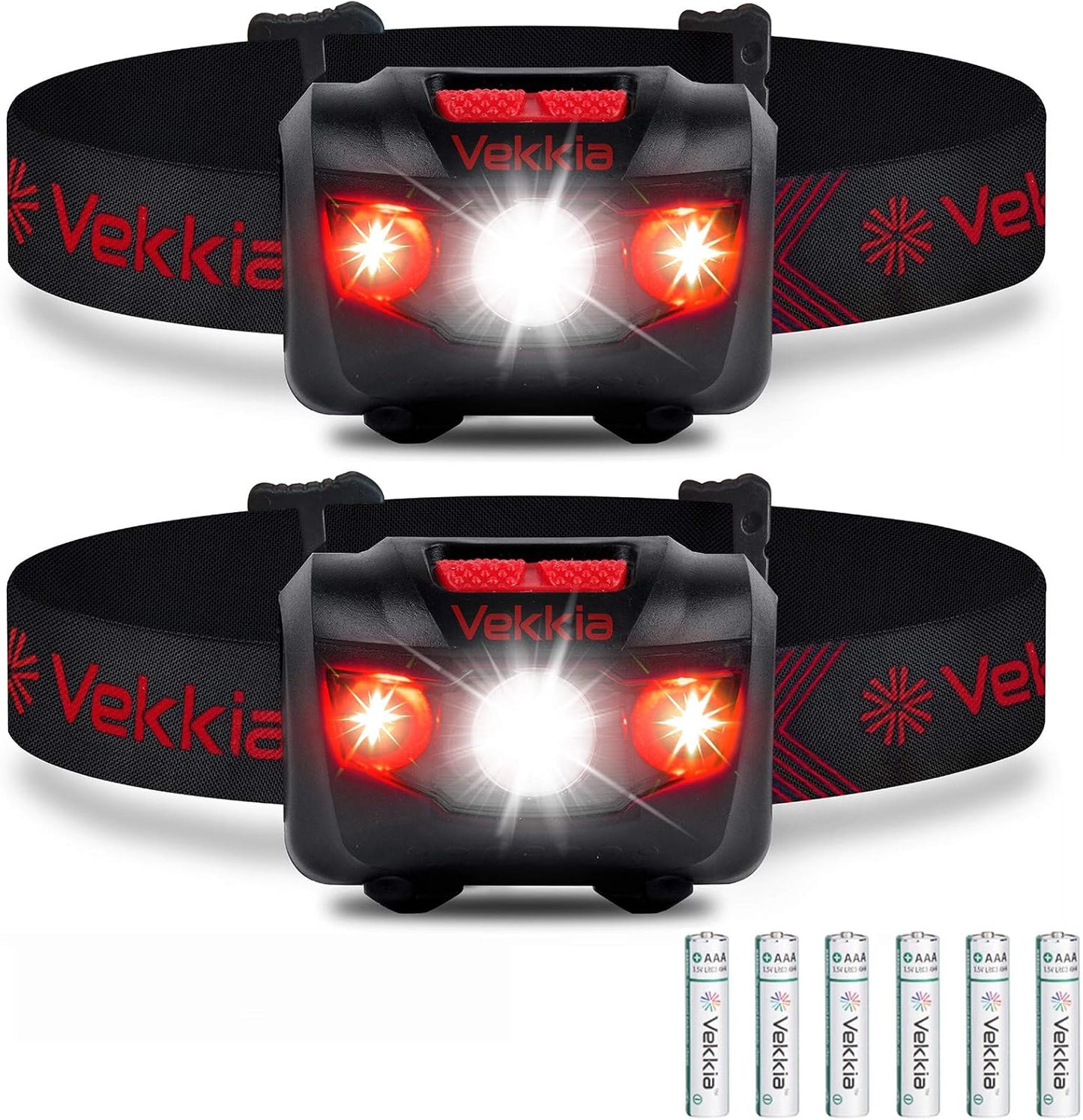 Linterna LED pack 2 faros luz blanca y roja diadema ajustable IPX6