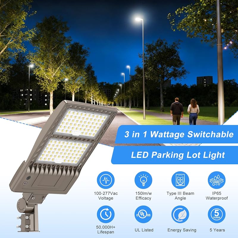 Iluminación LED calle comercial 320W IP65 poste AC100-277V