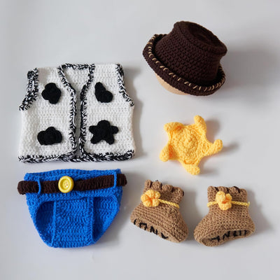 Accesorios foto recién nacidos traje vaquero chaleco sombrero