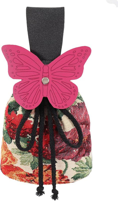 Riñonera renacentista con cordón mariposa bolso vintage LARP