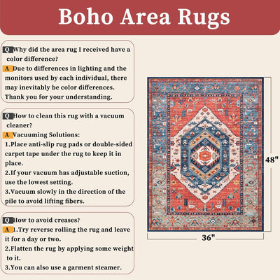 Alfombra bohemia entrada cocina dormitorio antideslizante lavable
