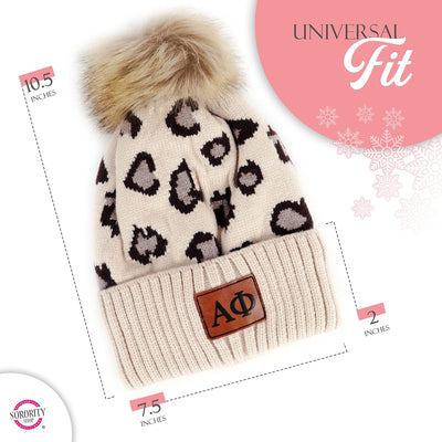 Gorro Alpha Gamma Delta estampado leopardo parche AGD