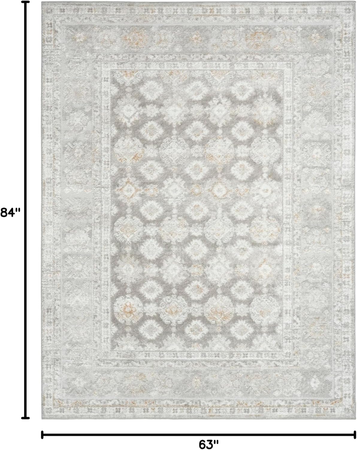 Alfombra gris 5x7ft para dormitorio sala comedor