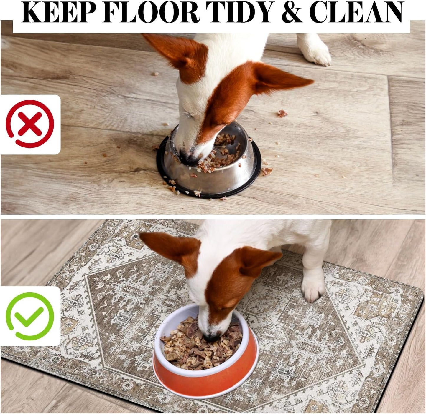 Tapete absorbente para tazón perro y gato secado rápido