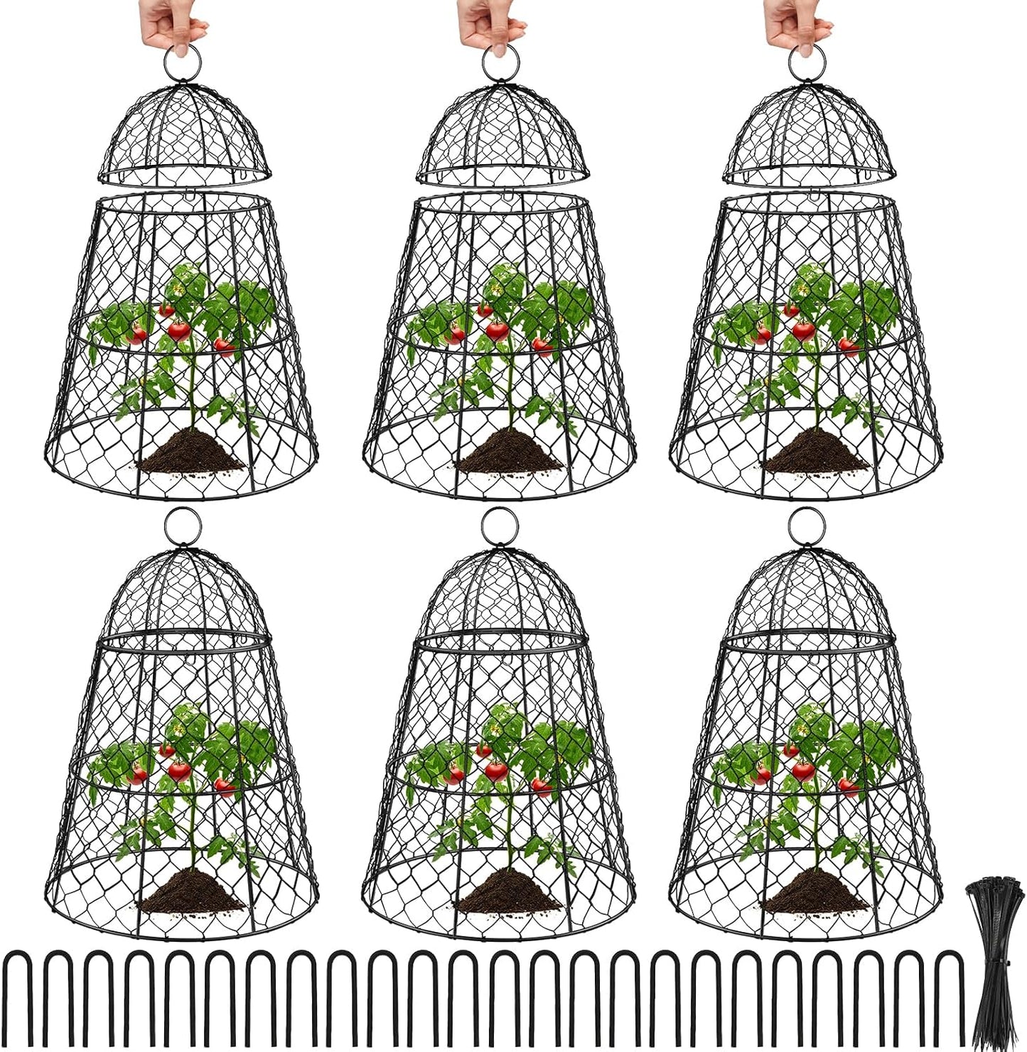 6 Cubiertas Jardín Metal Extra Grande para Plantas