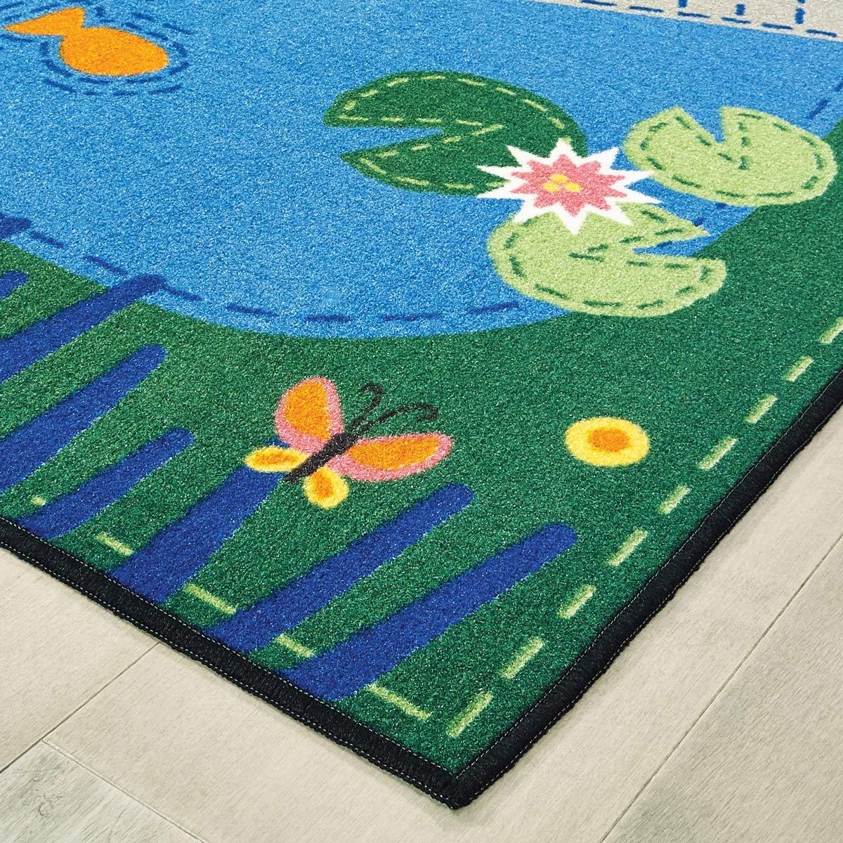 Alfombra rectangular 3x4ft6" color azul