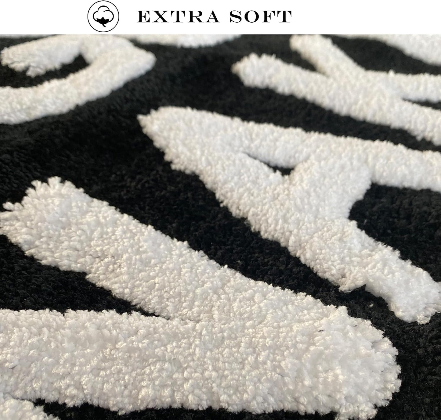 Alfombra baño antideslizante microfibra negro 20x32pulg