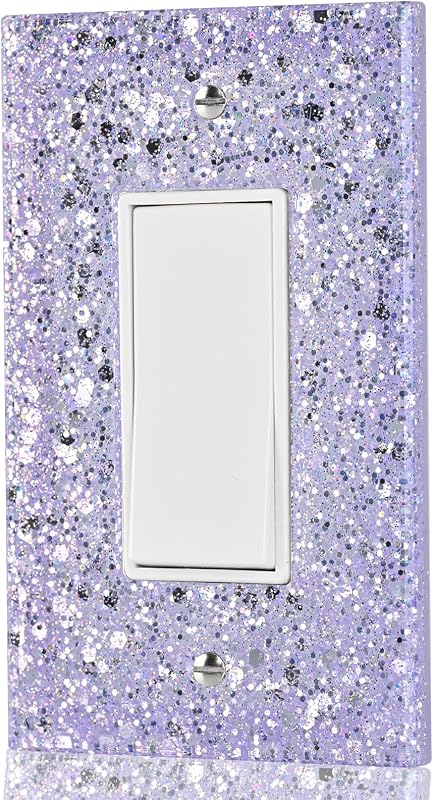Cubierta interruptor luz morada para baño niña 5.10x3.15pulg
