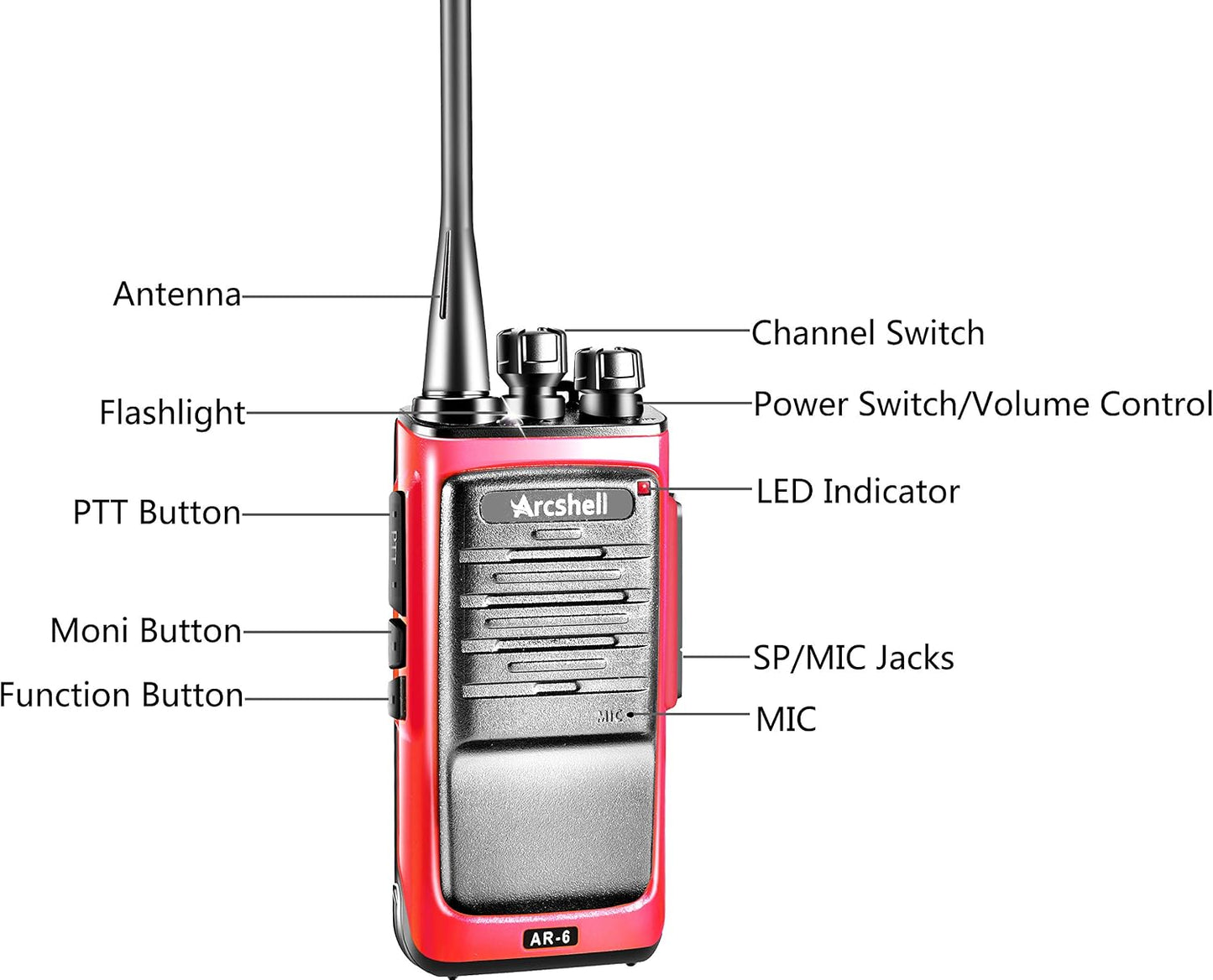 6 Walkie Talkies AR-6 Recargables Alcance Largo con