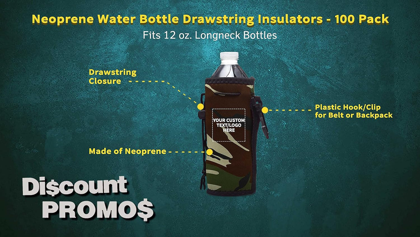 Aisladores neopreno botella 12oz cuello largo camuflaje