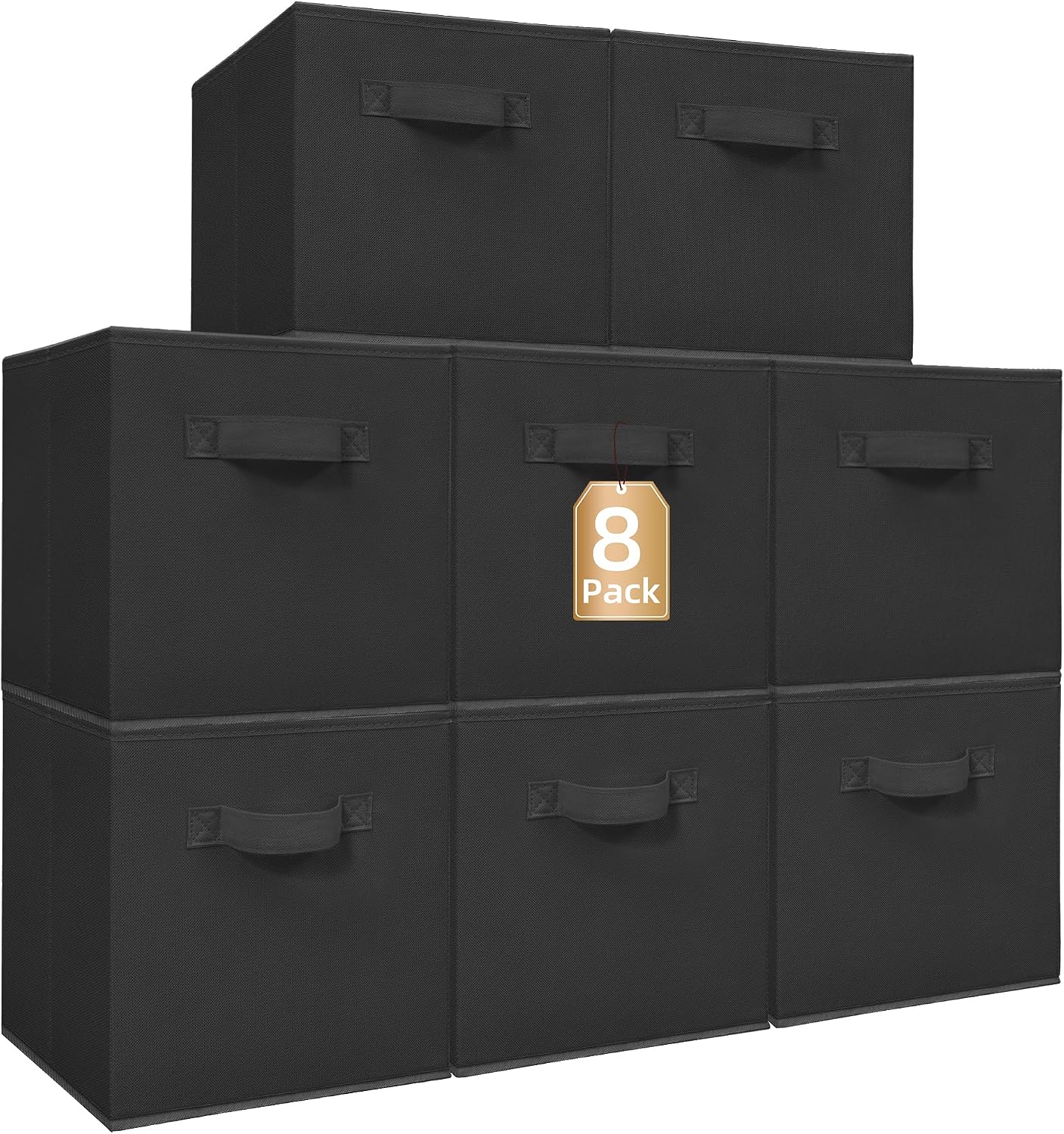 8 Pzas Cubos Almacenamiento Plegables 11" con Asas Tela