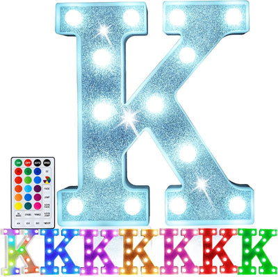 Letras LED multicolor con control remoto para decoración