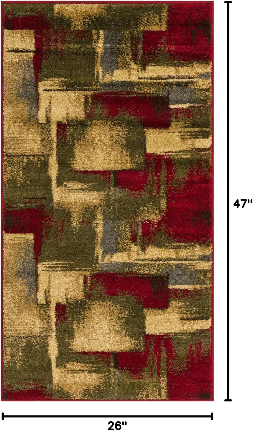 Alfombra área Timor 2'2"x3'11" multi/rojo
