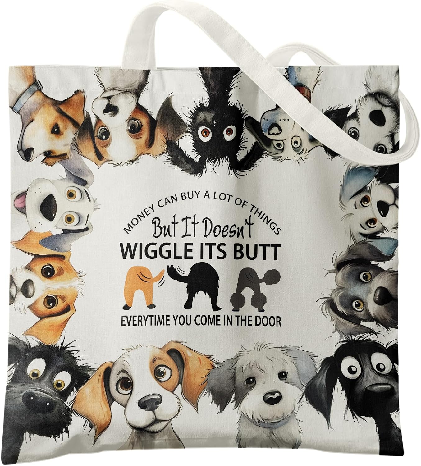 Bolsas lona reutiliz. para amantes de perros