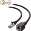 2 Cables Extensión Ethernet Cat6 Blindados 3pies 10Gbps