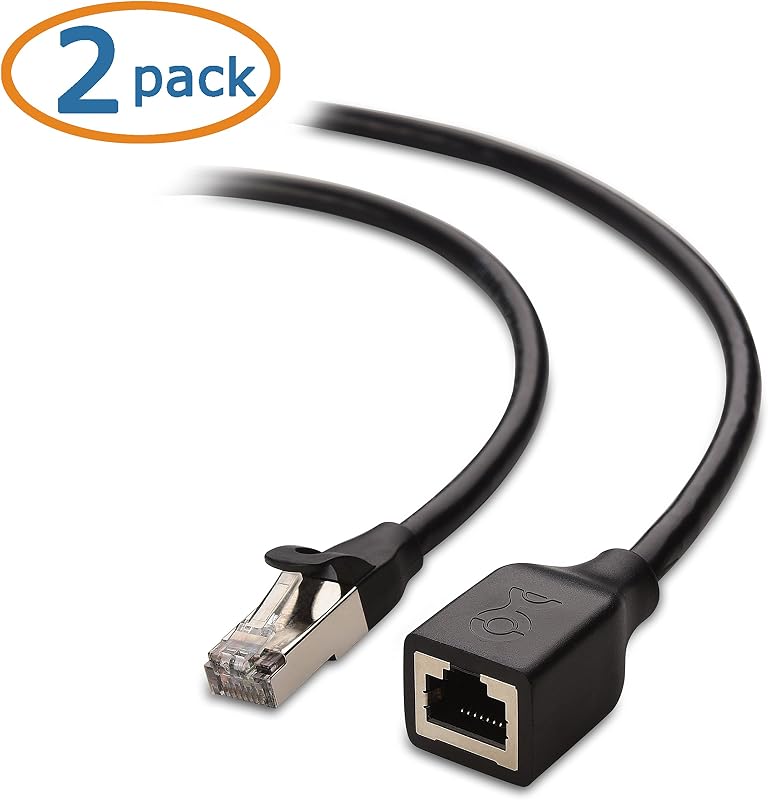 2 Cables Extensión Ethernet Cat6 Blindados 3pies 10Gbps