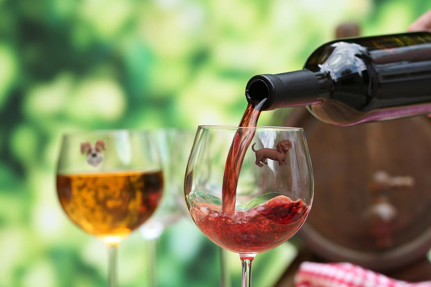 Dijes de vino para perros juego 6 magnéticos vidrio regalo