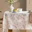 Mantel lino floral textura arpillera estilo granja