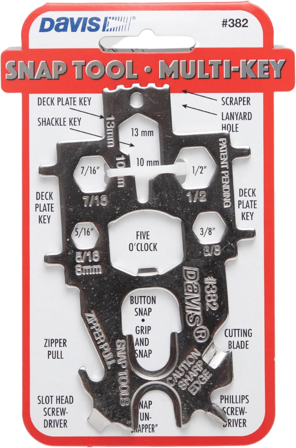 Herramienta cubierta 382 Multi-Key metal plateado