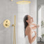 Set grifo ducha dorado cepillado 10" 2 funciones