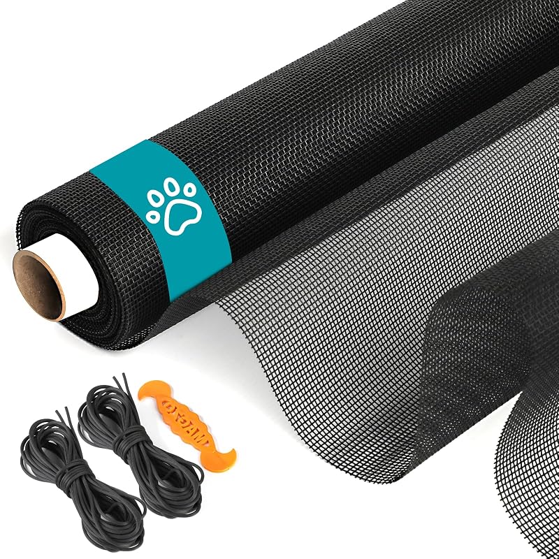 Rollo malla negra para puerta ventana mascotas 37.4x196"