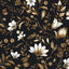 Papel contacto retro floral negro dorado 17.5x196.5"