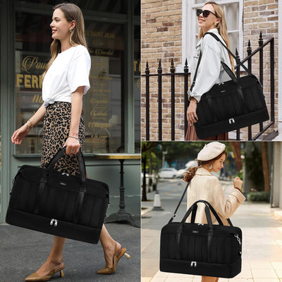3 Pzas Bolsa Viaje Mujer Con Comp. Zapatos