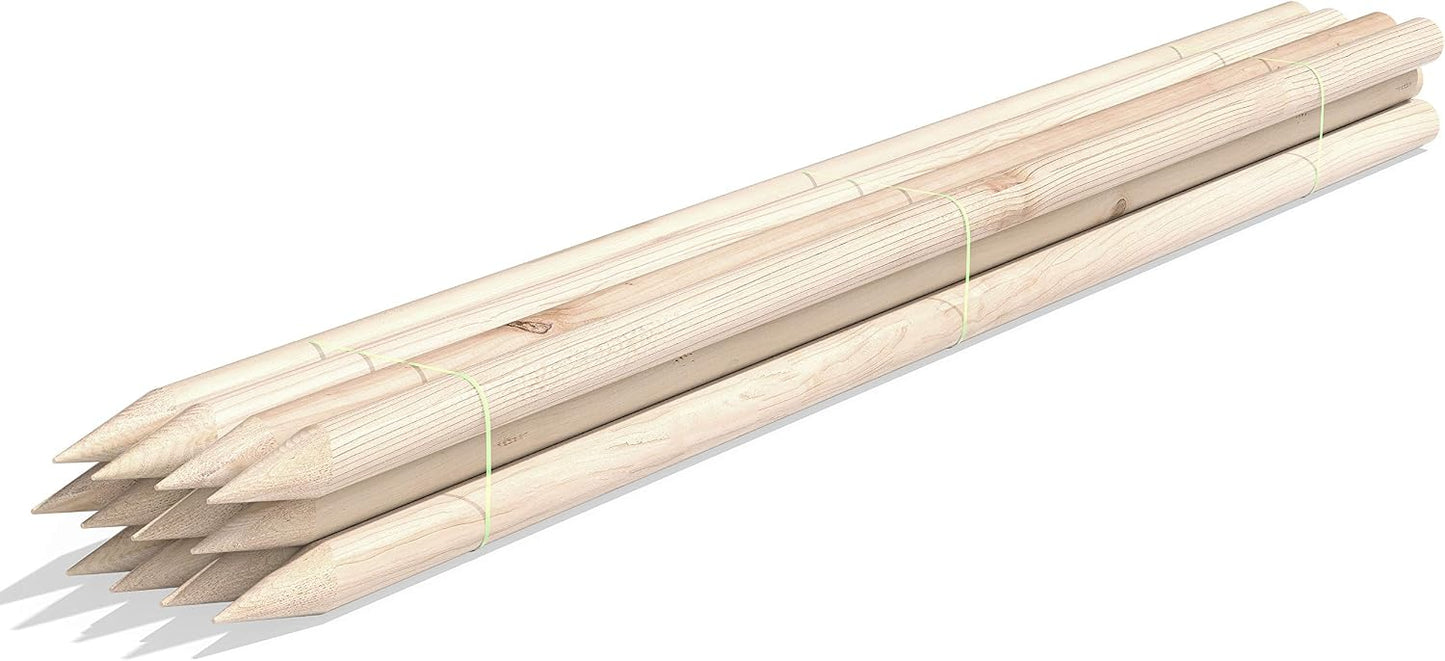 Estacas redondas madera 6ft para árboles plantas 12pzas