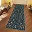 Alfombra lavable diseño botánico insectos 2x6ft negro