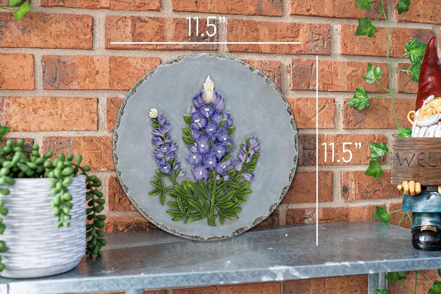 Escultura floral resina 30.48cm jardín patio