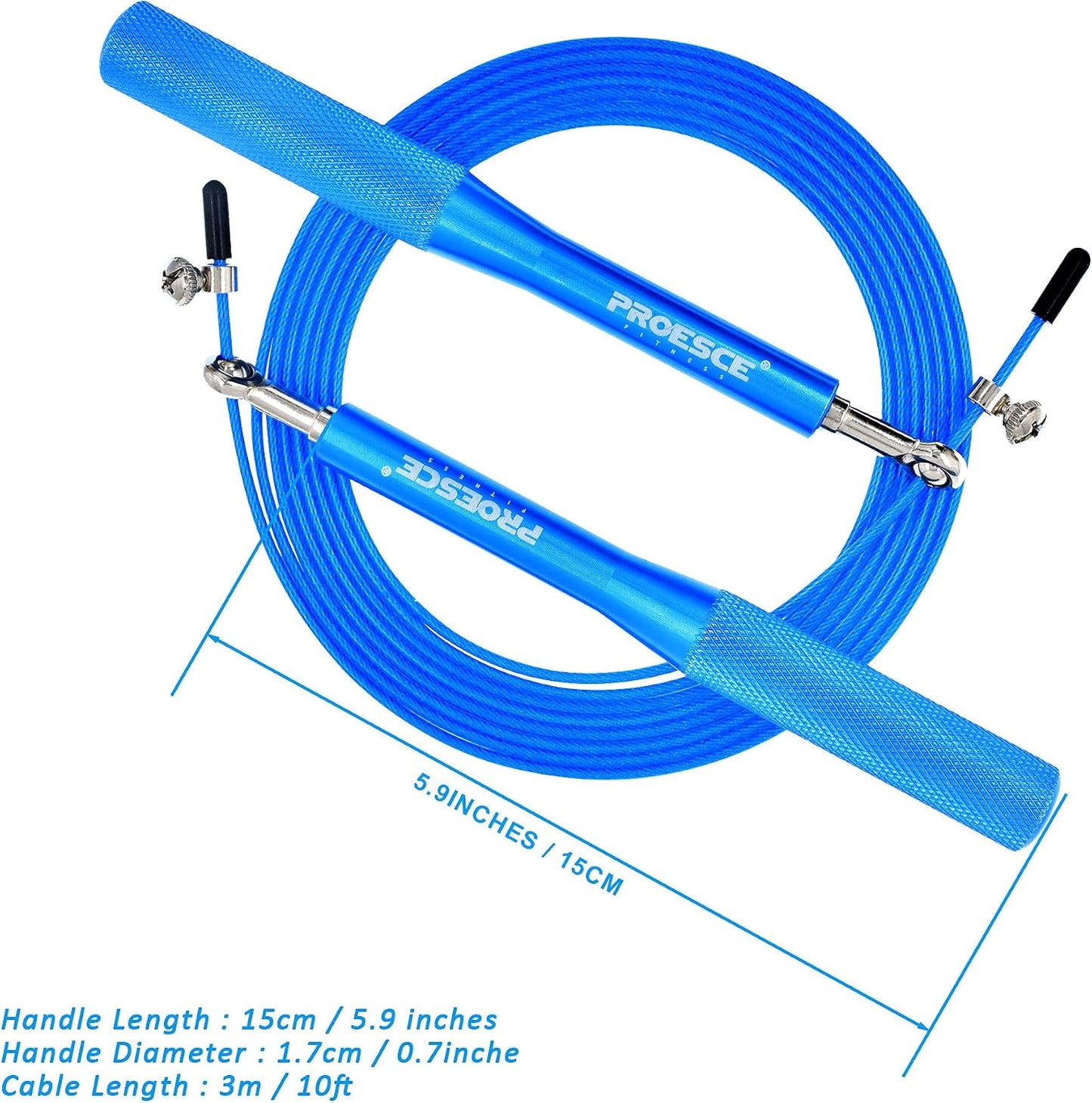 Cuerda saltar alta velocidad doble ajustable aluminio