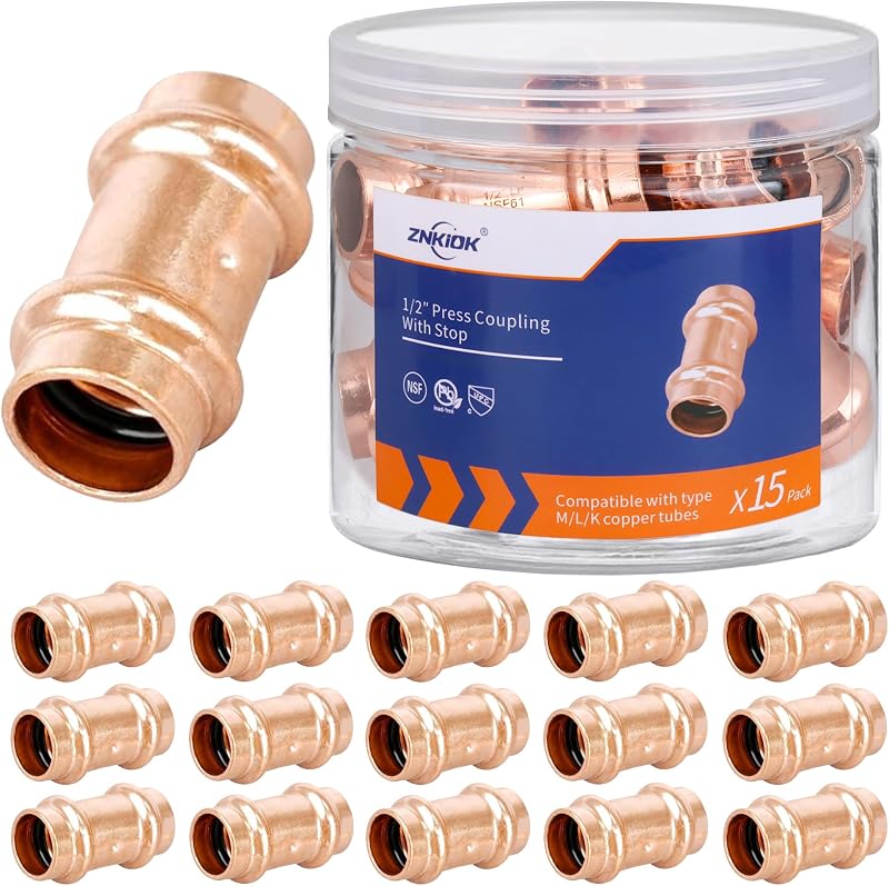 15 Accesorios cobre 1/2" cero plomo con tope certificado