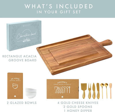 Set tablas charcutería y queso acacia con accesorios