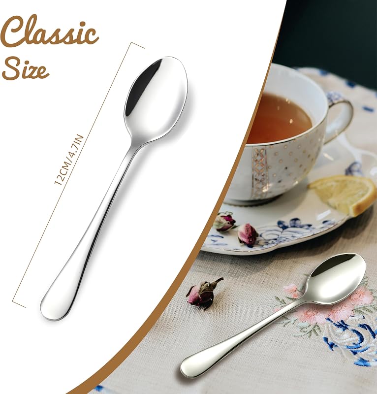 Set 6 cucharas acero inox 4.7pulg para café té postre