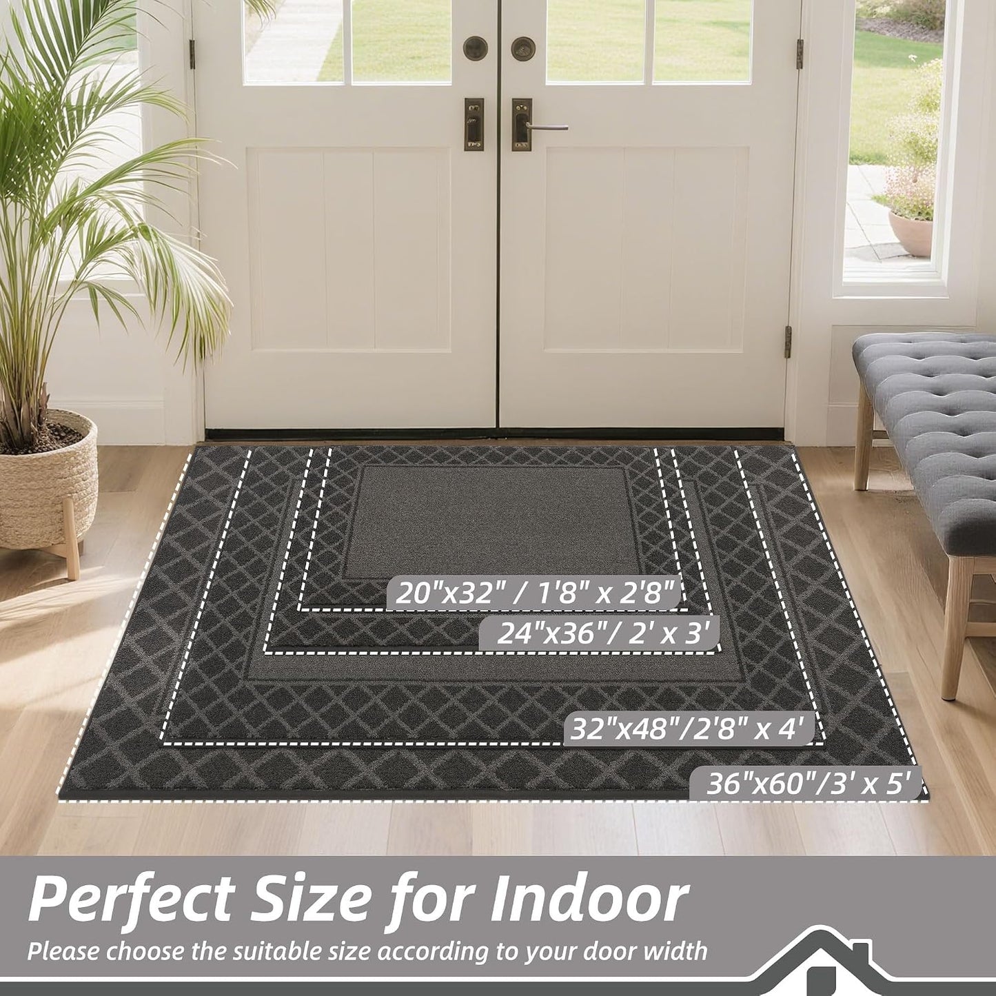 Tapete antiderrap entrada 20x32" color negro