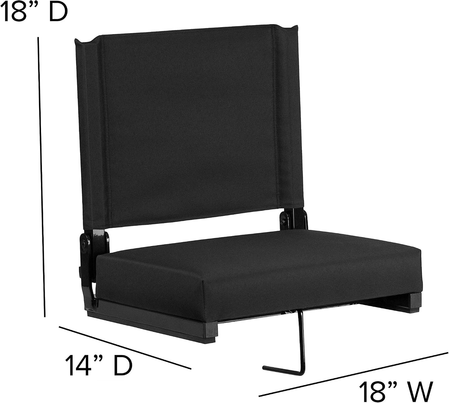 2 Sillas Estadio Acolchadas Plegables Negro 500lb