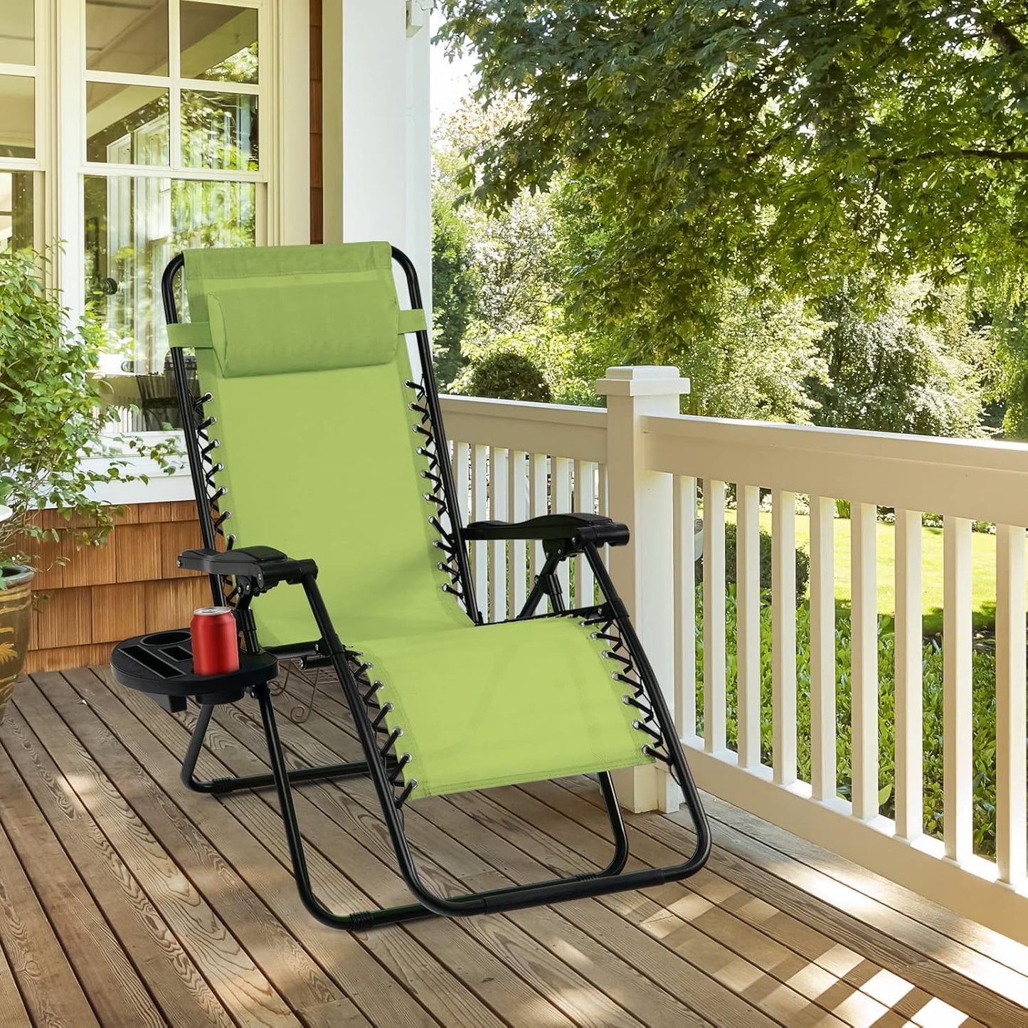 Silla plegable reclinable para patio con reposabrazos 350lb
