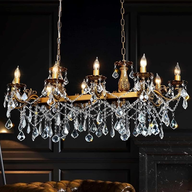 Candelabro cristal 10 luces para comedor sala cocina