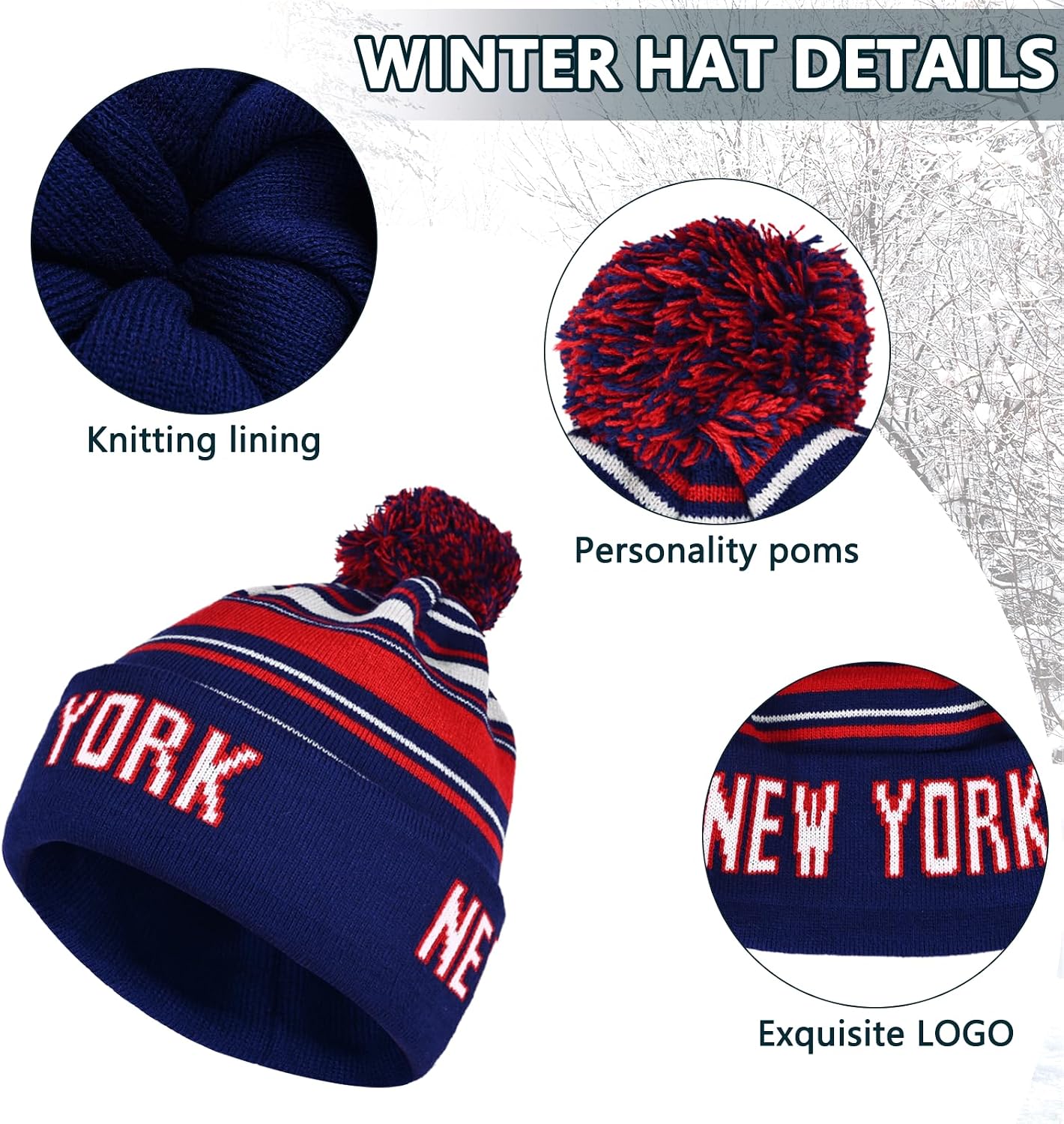 Gorro beanie invierno con guantes y bufanda
