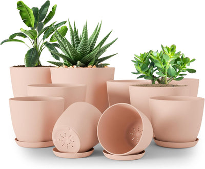 Macetas plástico drenaje 4.8-7" para cactus 10 Pzas rosado