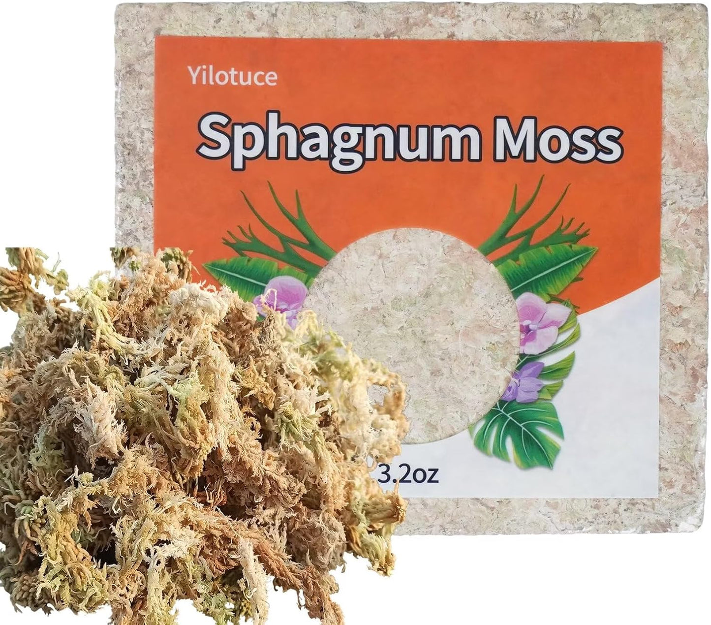 Musgo esfagnum comprimido 3.2oz para orquídeas