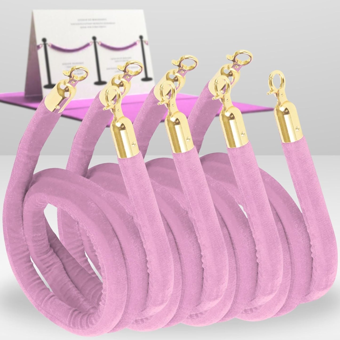 Set 4 Pzas cuerdas VIP para hotel y eventos
