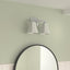 Accesorio baño doble montaje cromado 2 luces vidrio