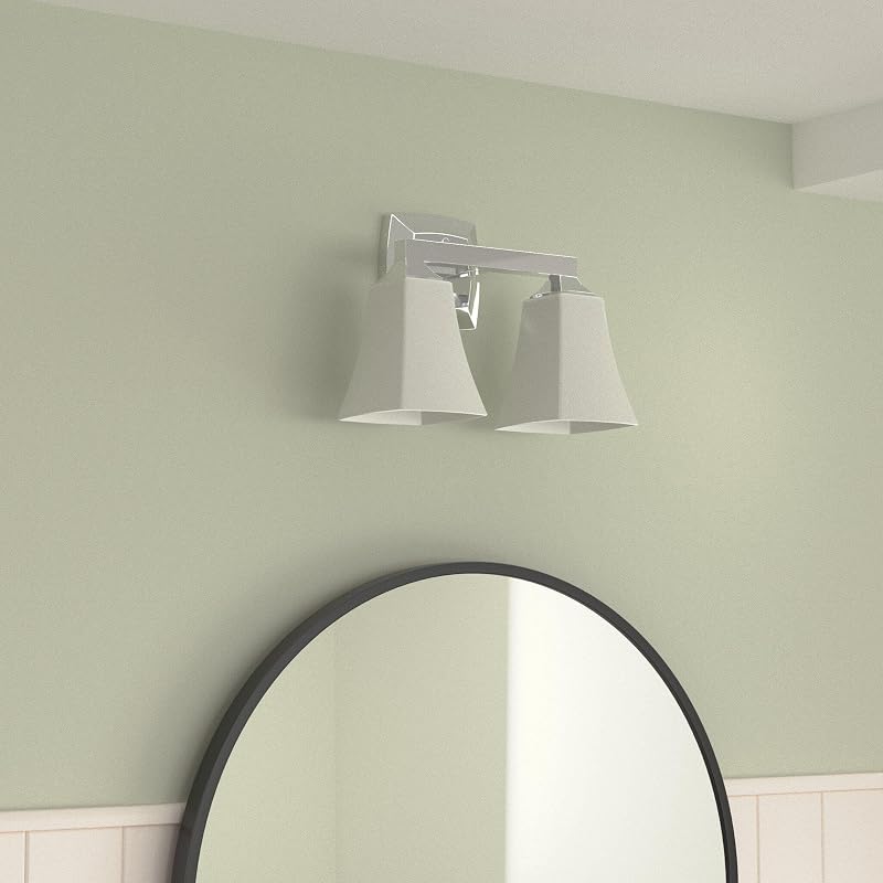 Accesorio baño doble montaje cromado 2 luces vidrio