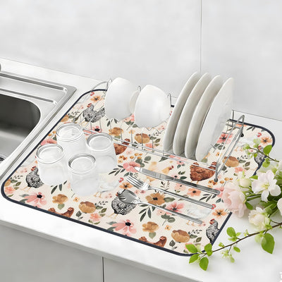Manta para secar platos vintage floral absorbente para cocina 20x15 pulgadas