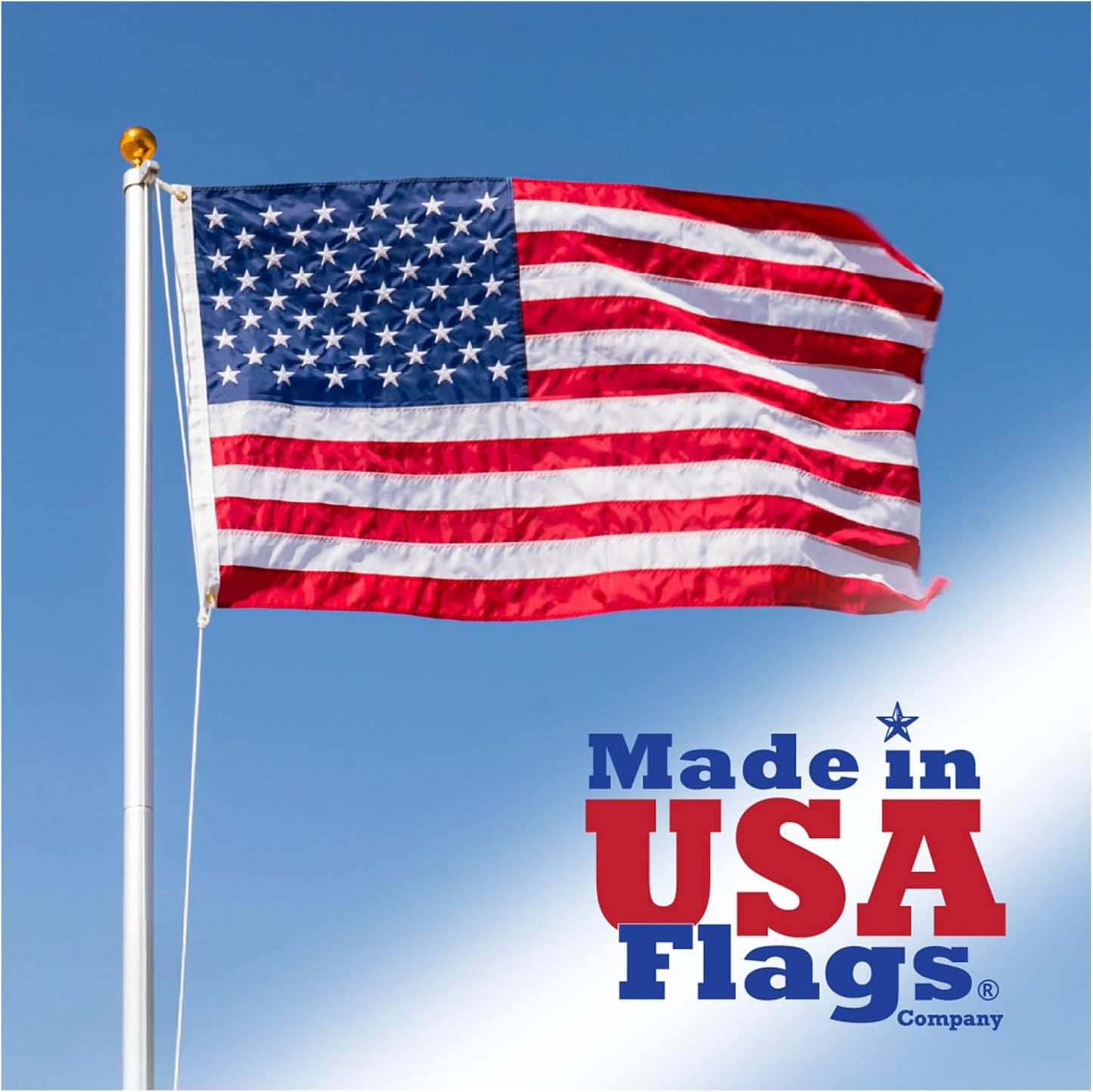 Bandera USA 4x6 con ojales nailon estrellas bordadas
